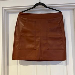 LOFT Faux Leather Pocket Shift Skirt